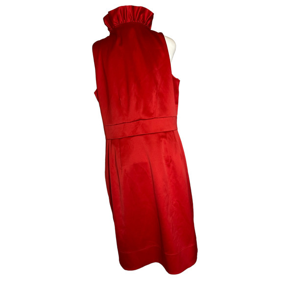 Taylor Red Fully Lined Party Dress Size 14 Ruffle Collar - Picture 2 of 9